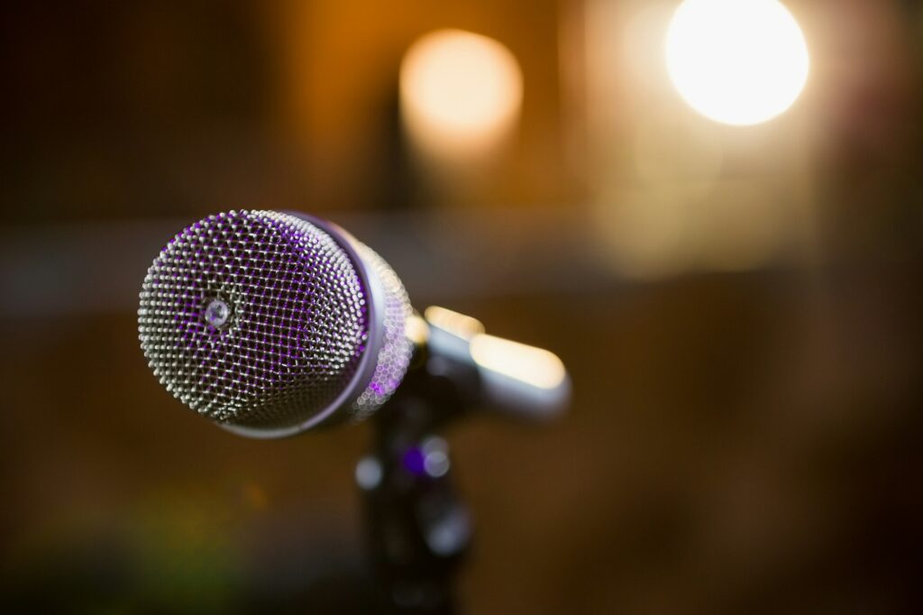 Close-up of microphone